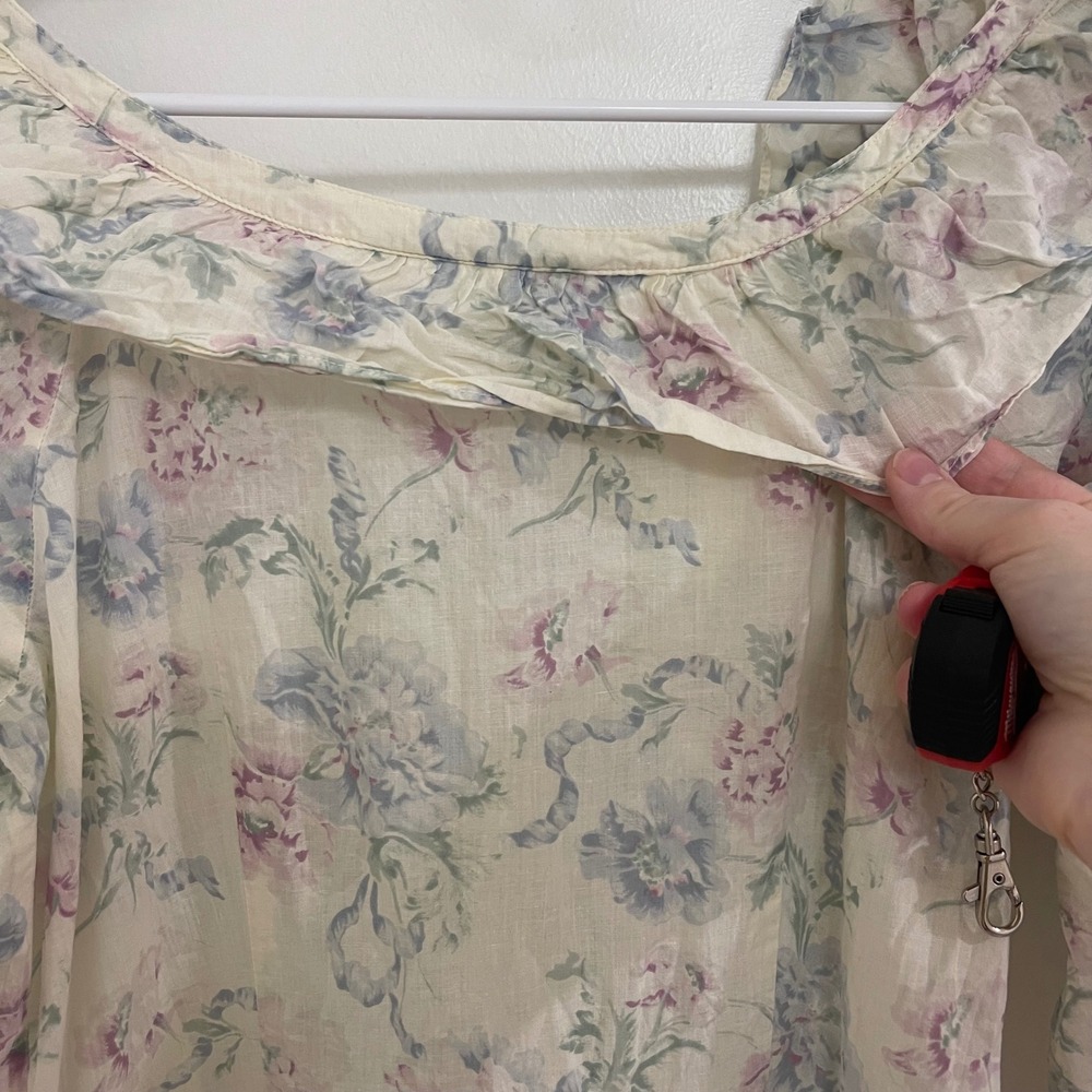 Vintage Eileen West Nightgown Frills Ribbon Cottagecore GrandmaCore Chic - Picture 8 of 10